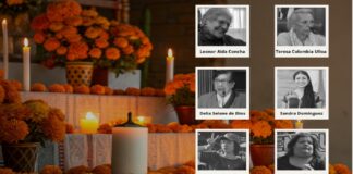 Altar para feministas, defensoras y periodistas fallecidas este 2025.