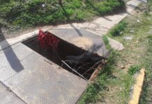 Riesgo latente en Arco Sur por registro sin tapa de la CFE.