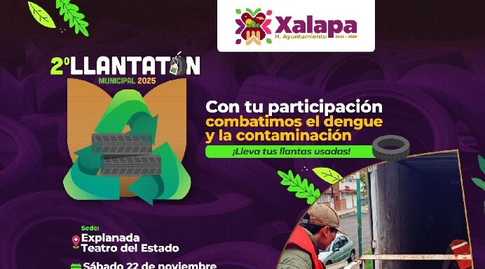 Invita Ayuntamiento de Xalapa al segundo Llantatón 2025 .