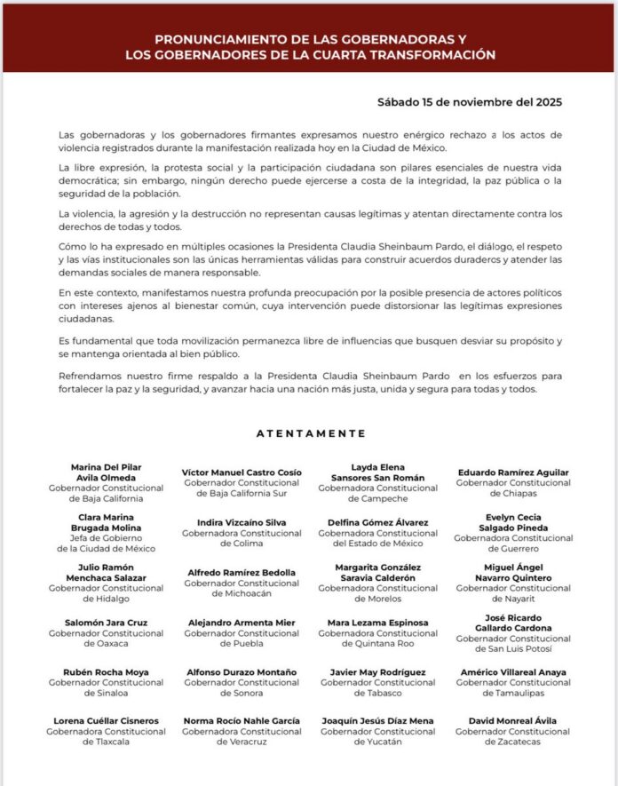 Pronunciamiento gobernadores