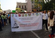 #Veracruz: Sindicatos repudian con marcha iniciativa de reforma de Juan Tress Zilli de