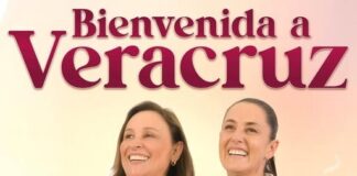 Rocío Nahle dio la bienvenida a Veracruz a la Presidenta Sheinbaum