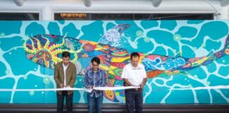 Inauguran mural Los Colores del Golfo de México, en el 33.° aniversario del Aquarium.