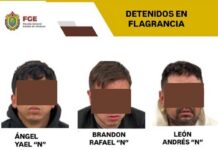 Detienen a tres asaltantes del Banco BBVA en Xalapa.