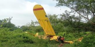 Dos personas sobreviven en desplome avioneta fumigadora en Chacaltianguis.