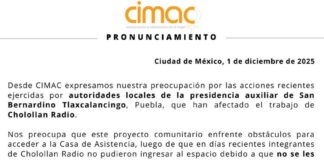 CIMAC denuncia obstáculos al trabajo de Cholollan Radio en Tlaxcalancingo .