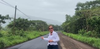 La gobernadora Rocío Nahle recorre carreteras en el sur de Veracruz