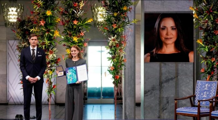 María Corina Machado ausente en Oslo, su hija recibió el Nobel de la Paz