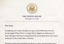 Se filtra presunta carta de Donald Trump al primer ministro de Noruega vinculando el control territorial con el Premio de la Paz