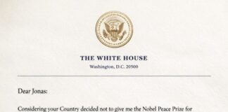 Se filtra presunta carta de Donald Trump al primer ministro de Noruega vinculando el control territorial con el Premio de la Paz