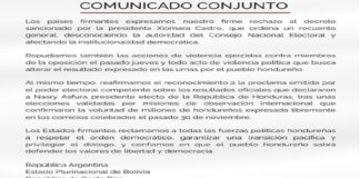 Ocho países latinoamericanos rechazan decreto de Xiomara Castro y respaldan resultados electorales en Honduras