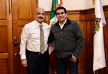 Se reúne diputado Esteban Bautista con autoridades estatales y militares