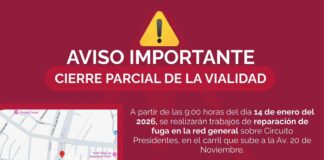 CMAS repara la fuga en la red general del circuito Presidentes.