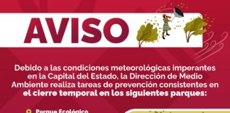 Aviso: cierre de parques en Xalapa por frente frío .