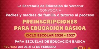 Publica SEV convocatoria para preinscripciones en Educación Básica.