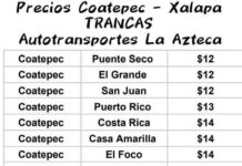 Usuarios rechazan aumento de tarifas en la ruta Coatepec–Xalapa de ATAZ.