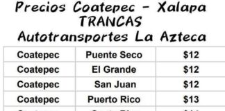 Usuarios rechazan aumento de tarifas en la ruta Coatepec–Xalapa de ATAZ.