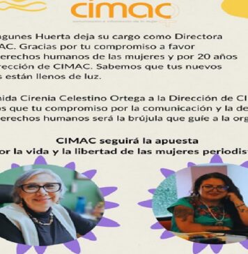 CIMAC agradeció a Lucía Lagunes su valiosa gestión por 20 años y dio la Bienvenida a Cirenia Celestino