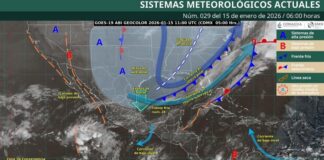Frente Frío 28 provoca fuertes rachas de vientos en el estado Veracruz.