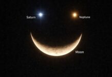 Triple conjunción de la Luna, Saturno y Neptuno formará una carita sonriente en el cielo .
