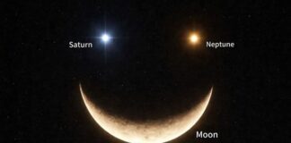 Triple conjunción de la Luna, Saturno y Neptuno formará una carita sonriente en el cielo .