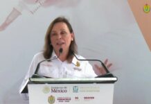 Gobernadora Rocío Nahle llama a vacunarse contra el sarampión.