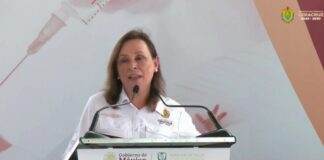 Gobernadora Rocío Nahle llama a vacunarse contra el sarampión.