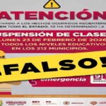 Desmienten aviso falso que anuncia suspensión de clases en Veracruz
