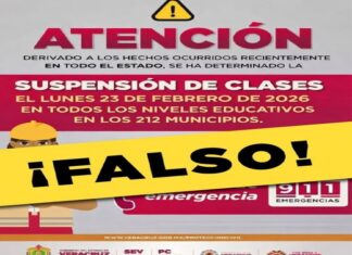 Desmienten aviso falso que anuncia suspensión de clases en Veracruz