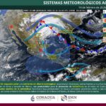 Baja Probabilidad de lluvias en gran parte de México: Norte y noroeste con lluvias y descenso de la temperatura.