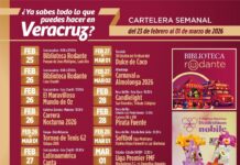 Presenta SECTUR cartelera semanal al 01 de marzo.