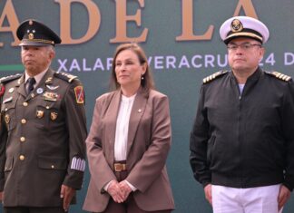 Rocío Nahle refrenda compromiso con la unidad nacional en el Día de la Bandera.
