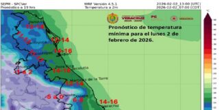 Frente frío mantiene ambiente frío y lluvias en Veracruz; se prevé nuevo sistema a mitad de semana*