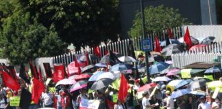 SETSUV protesta frente al Poder Judicial en Xalapa