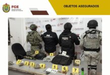 FGE, Fuerzas Federales y Estatales realizan cateo en Jáltipan.