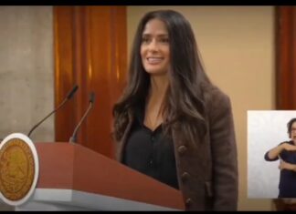 #Video: Salma Hayek reconoce a Rocío Nahle como Gobernadora “estrella” por incentivos al cine