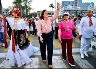 Gobernadora reporta saldo blanco en el exitoso carnaval de Veracruz.