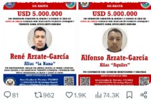 EEUU ofrece recompensas por los hermanos Arzate jefes de plaza del Cártel de Sinaloa