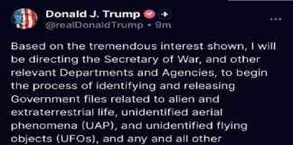 Trump ordena divulgar archivos oficiales sobre vida extraterrestre .