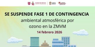 Suspenden contingencia atmosférica en zona metropolitana del valle de México .
