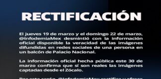 Infodemia rectifica: admite que eran reales las imágenes de persona en balcón de Palacio Nacional