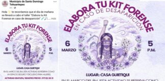 Repudian taller oficial que sugiere a mujeres preparar un “kit forense” por si desaparecen en Oaxaca.-