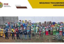 Fiscalía General del Estado intensifica combate a la extorsión con aseguramiento de 193 máquinas tragamonedas en Córdoba