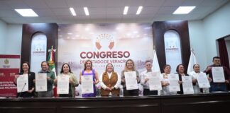 En el Congreso Veracruz, firma IVM convenios para el combate a la violencia de género.