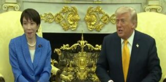 Trump incomoda a Japón al bromear sobre Pearl Harbor frente a primera ministra Sanae Takaichi