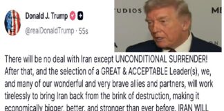 Donald Trump advierte a Irán que la única salida es la rendición total.