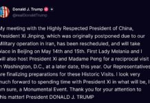 Trump anuncia reunión con Xi Jinping en Pekín tras posponerla por crisis con Irán