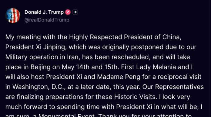 Trump anuncia reunión con Xi Jinping en Pekín tras posponerla por crisis con Irán