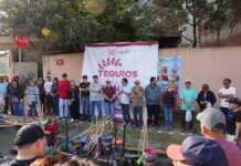 Daniela Griego, al frente del Tequio dominical; también realizó recorrido en la colonia Mártires de Chicago