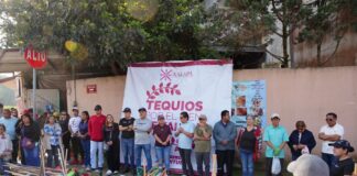 Daniela Griego, al frente del Tequio dominical; también realizó recorrido en la colonia Mártires de Chicago